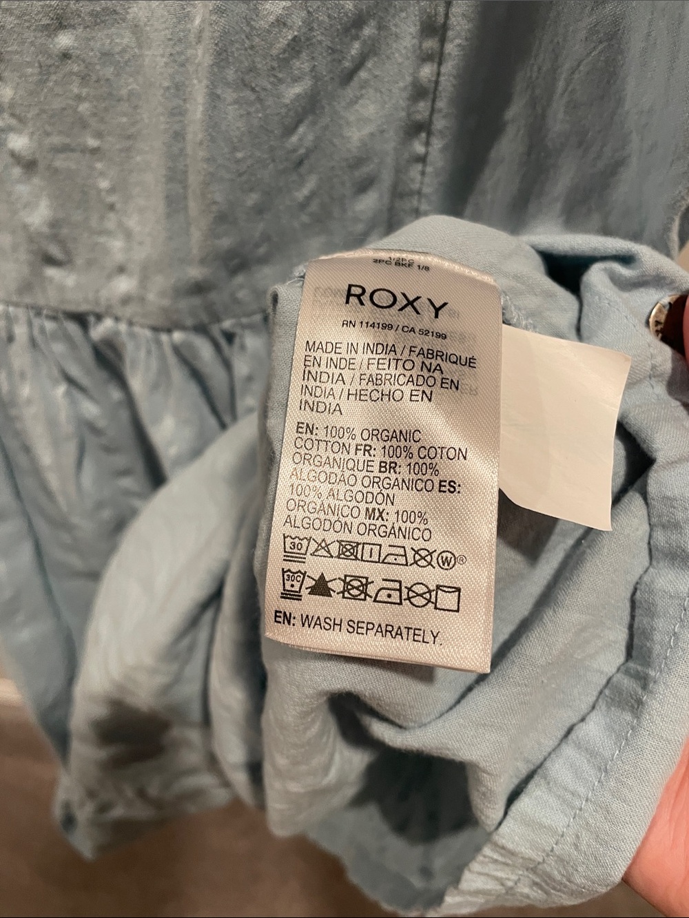 Roxy Light Blue Smocked Strap Sundress - Picture 5 of 6